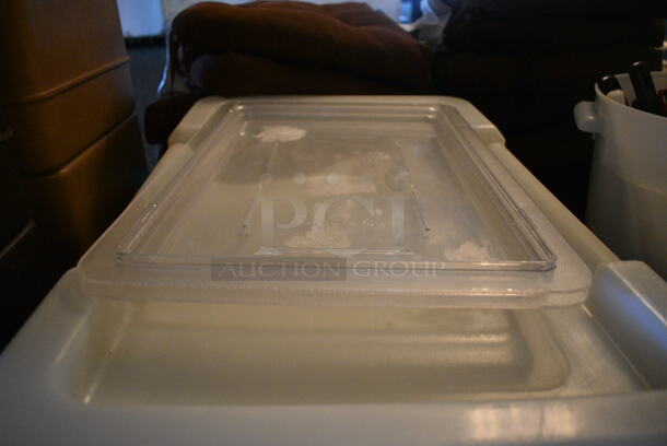 ALL ONE MONEY! Lot of Poly Lids; 9 Large, 2 Small Clear and 4 Half Ingredient Bin Lids! Includes 24x16x2. (main dining room) - Image 4 of 5