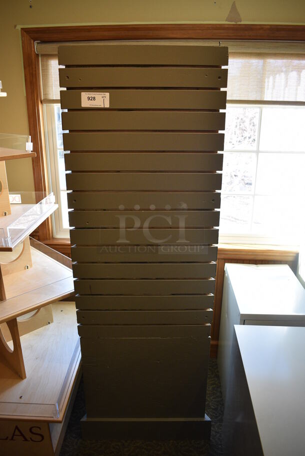 Gray Wood Pattern Rack. 26x26x73. (gift shop) - Image 1 of 4