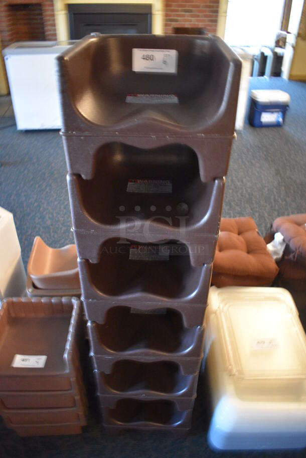 6 Brown Poly Booster Seats. 13x12x9.5. 6 Times Your Bid! (main dining room)