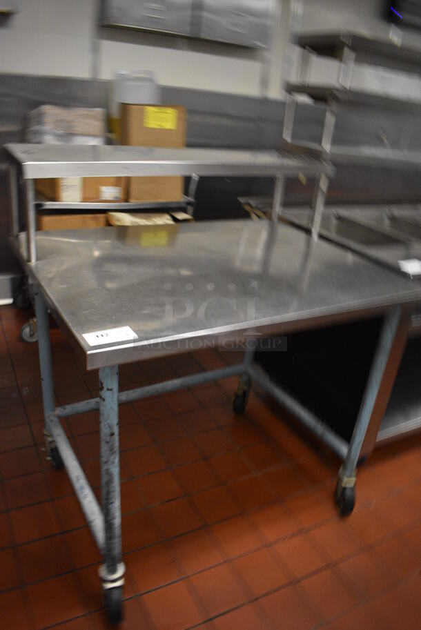 Stainless Steel Commercial Table w/ Over Shelf on Commercial Casters. 42x33x46.5. (kitchen) - Image 2 of 4