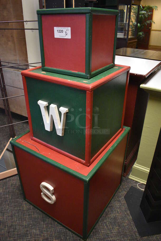 ALL ONE MONEY! Lot of 3 Wooden Boxes! Includes 24.5x24.5x24.5. (garden center) - Image 2 of 4
