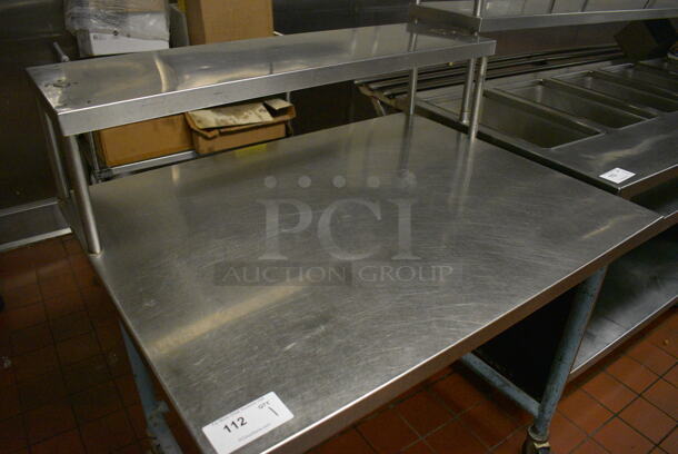 Stainless Steel Commercial Table w/ Over Shelf on Commercial Casters. 42x33x46.5. (kitchen) - Image 3 of 4
