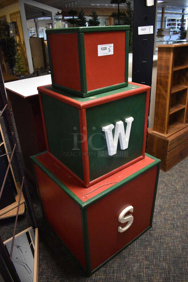 ALL ONE MONEY! Lot of 3 Wooden Boxes! Includes 24.5x24.5x24.5. (garden center) - Image 3 of 4