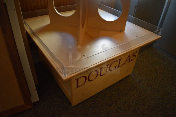 Wood Pattern 5 Tier Merchandising Rack. 36x36x70. (gift shop) - Image 3 of 3
