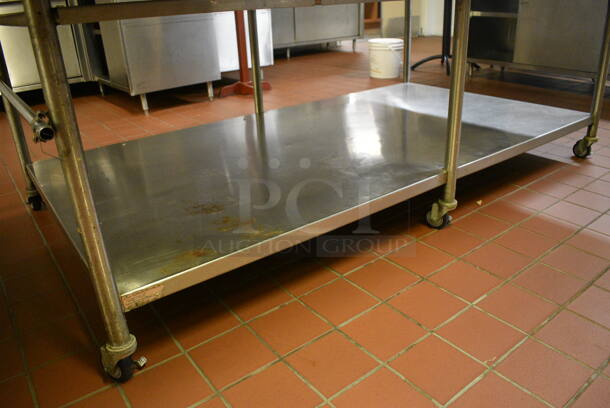 Stainless Steel Commercial Table w/ Cutting Board Tabletop and Under Shelf on Commercial Casters. 96x60x36.5. (bakery kitchen) - Image 2 of 3