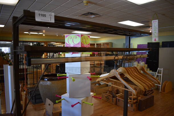 Metal Floor Style Coat Rack w/ Wooden Hangers. 51x19x69.5. (garden center) - Image 3 of 3