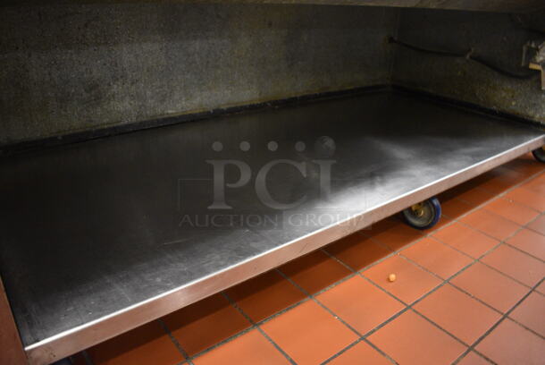 Stainless Steel Commercial 5 Well Steam Table w/ 2 Plate Return Chutes, Tray Slide, 2 Over Shelves and Under Shelf on Commercial Casters. 88.5x45x64.5. Unit Was In Working Condition When Restaurant Closed. (kitchen) - Image 6 of 9