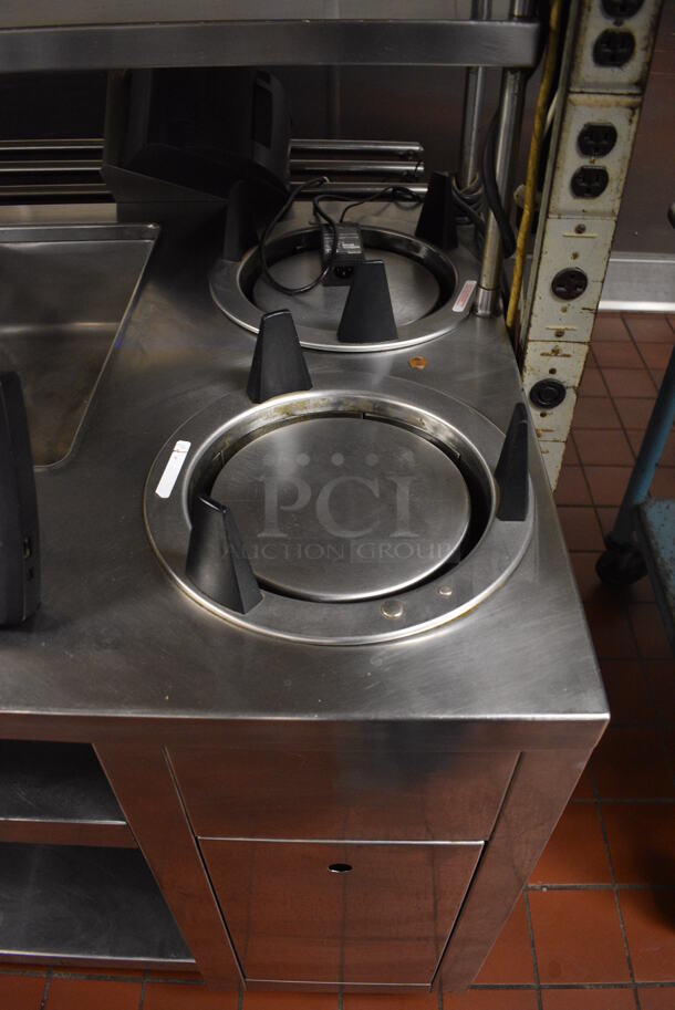 Stainless Steel Commercial 5 Well Steam Table w/ 2 Plate Return Chutes, Tray Slide, 2 Over Shelves and Under Shelf on Commercial Casters. 88.5x45x64.5. Unit Was In Working Condition When Restaurant Closed. (kitchen) - Image 8 of 9