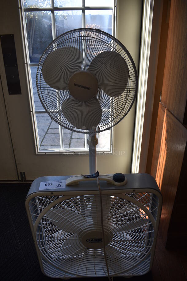 2 Various Fans. 21x4.5x23, 18x20x45. 2 Times Your Bid! (gift shop) - Image 1 of 4