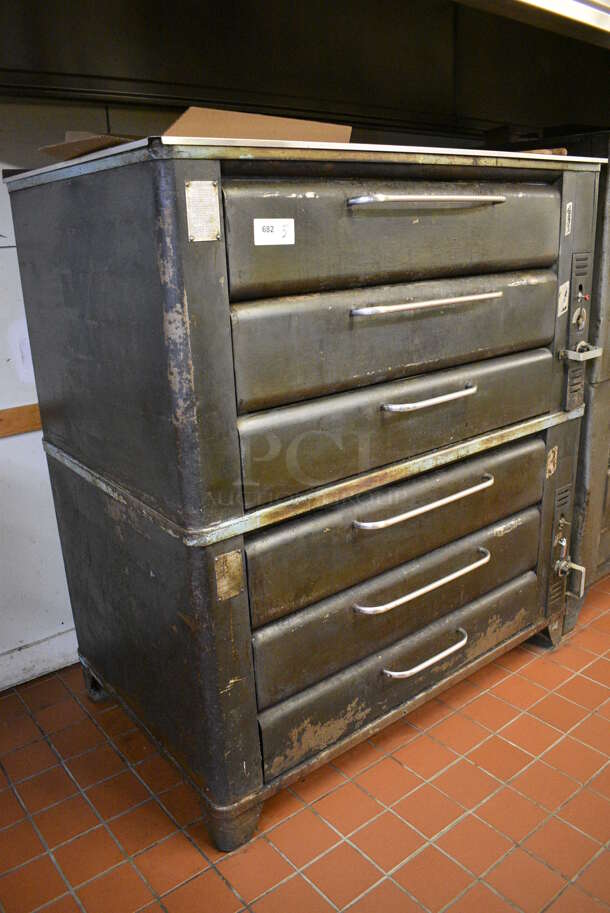 2 Blodgett Model 981 Metal Commercial Natural Gas Powered Double Deck Pizza Ovens. 50,000 BTU. 60x40x67. 2 Times Your Bid! Unit Was In Working Condition When Restaurant Closed. (bakery kitchen) - Image 2 of 12