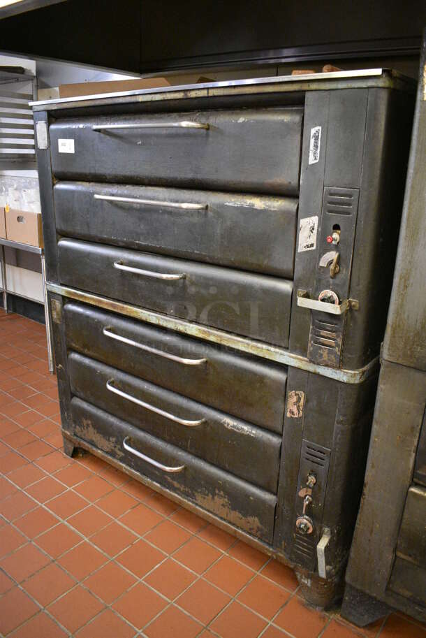 2 Blodgett Model 981 Metal Commercial Natural Gas Powered Double Deck Pizza Ovens. 50,000 BTU. 60x40x67. 2 Times Your Bid! Unit Was In Working Condition When Restaurant Closed. (bakery kitchen) - Image 3 of 12