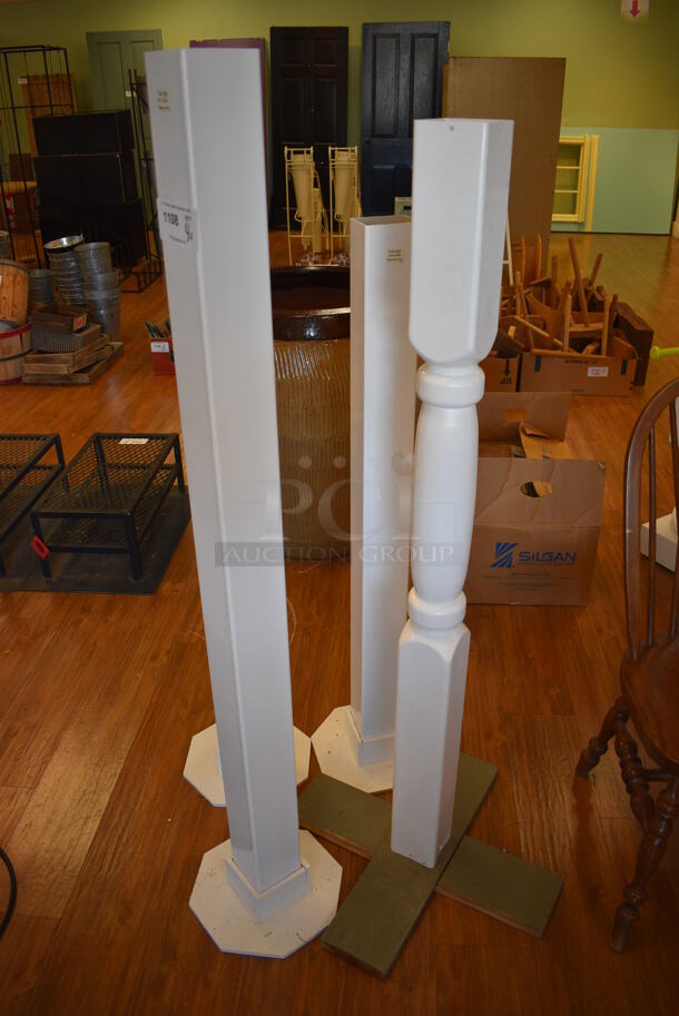 4 Various Wooden Poles. Includes 12x12x58. 4 Times Your Bid! (garden center)