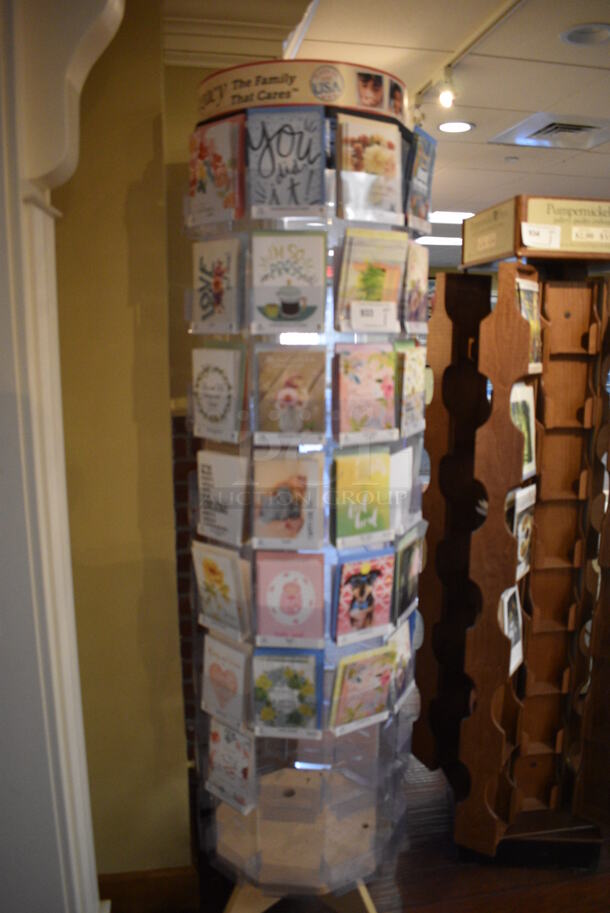 Poly Clear Card Merchandiser w/ Contents. 24x24x77. (gift shop) - Image 2 of 4