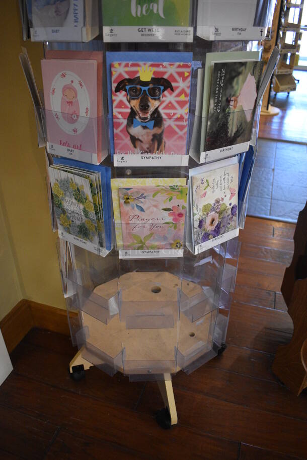 Poly Clear Card Merchandiser w/ Contents. 24x24x77. (gift shop) - Image 3 of 4