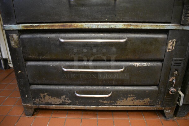 2 Blodgett Model 981 Metal Commercial Natural Gas Powered Double Deck Pizza Ovens. 50,000 BTU. 60x40x67. 2 Times Your Bid! Unit Was In Working Condition When Restaurant Closed. (bakery kitchen) - Image 7 of 12