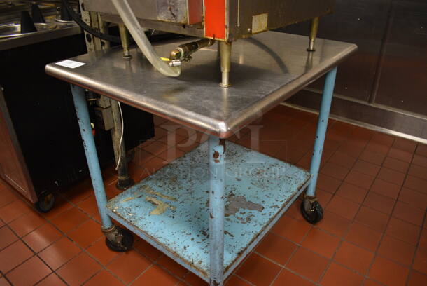 Stainless Steel Commercial Table w/ Metal Under Shelf on Commercial Casters. Does Not Include Contents. 30x36x35. (kitchen) - Image 2 of 4