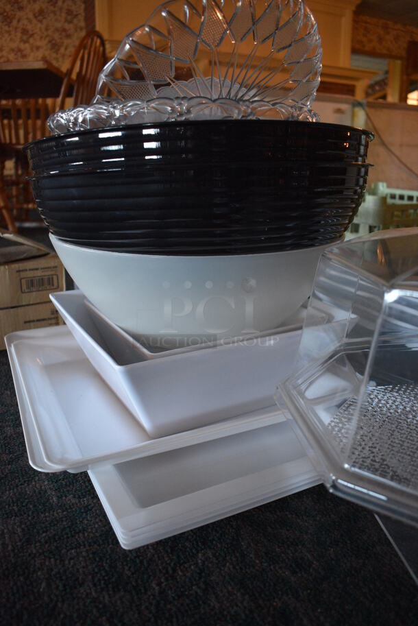 ALL ONE MONEY! Lot of Various Plastic Plates and Cake Stand! (main dining room) - Image 2 of 5