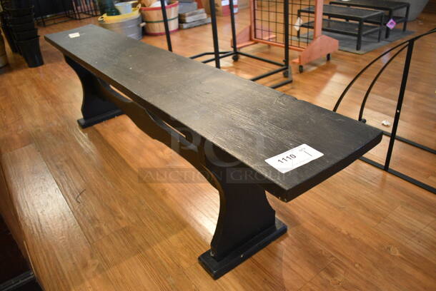 Black Wooden Bench. 72x11x18.5. (garden center) - Image 1 of 3