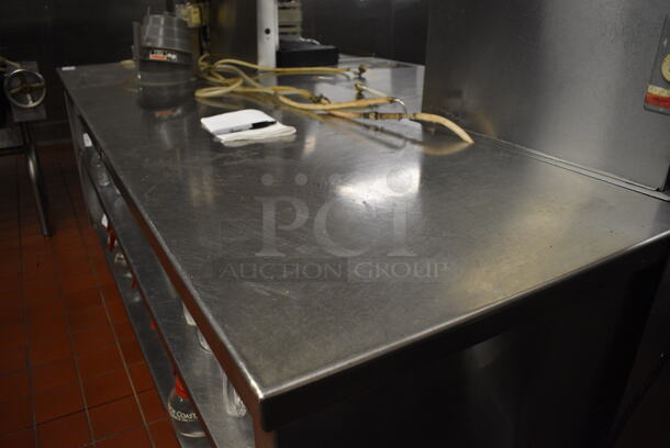 Stainless Steel Commercial Soda Station Table w/ 2 Under Shelves and 2 Ice Bins. Does Not Include Contents or Soda Machines. 91.5x55x37. (kitchen) - Image 4 of 9