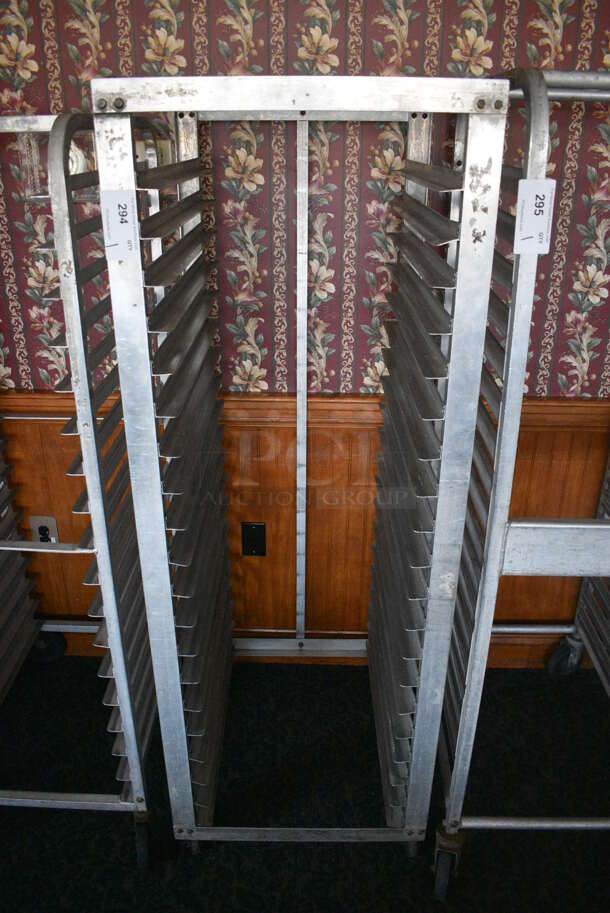 Metal Commercial Pan Transport Rack on Commercial Casters. 22.5x26.5x64. (sunroom dining room)
