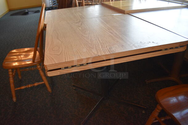 4 Wooden Tables w/ 8 Wooden Dining Chairs. 36x36x30. 18x17.5x37.5. 4 Times Your Bid! (main dining room)

 - Image 3 of 6