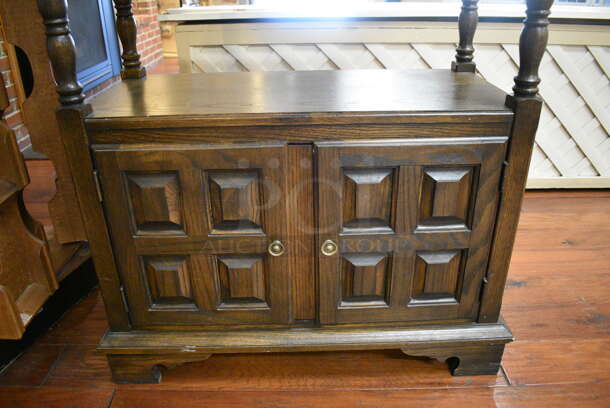 Wooden 3 Tier Bookshelf and 2 Doors. 32x16x81. (gift shop) - Image 4 of 5