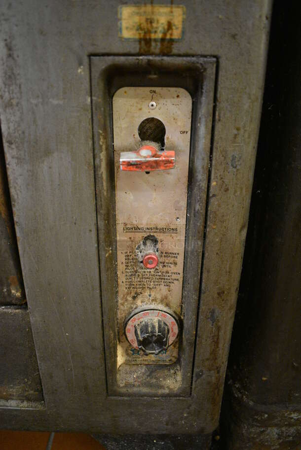 2 Vulcan Model 701 6A IT Metal Commercial Natural Gas Powered Double Deck Pizza Ovens. 50,000 BTU. 60x41x71.5. 2 Times Your Bid! Unit Was In Working Condition When Restaurant Closed. (bakery kitchen) - Image 4 of 12
