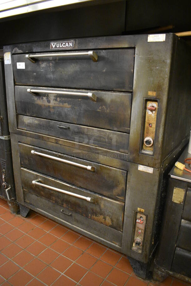 2 Vulcan Model 701 6A IT Metal Commercial Natural Gas Powered Double Deck Pizza Ovens. 50,000 BTU. 60x41x71.5. 2 Times Your Bid! Unit Was In Working Condition When Restaurant Closed. (bakery kitchen) - Image 5 of 12