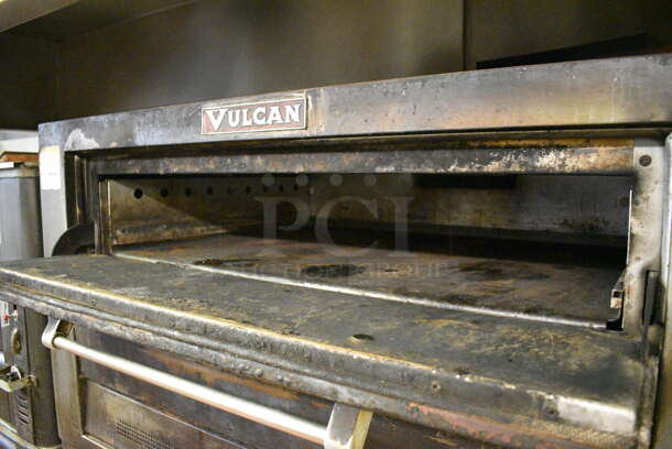 2 Vulcan Model 701 6A IT Metal Commercial Natural Gas Powered Double Deck Pizza Ovens. 50,000 BTU. 60x41x71.5. 2 Times Your Bid! Unit Was In Working Condition When Restaurant Closed. (bakery kitchen) - Image 6 of 12