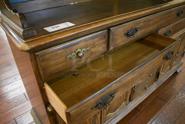 Wooden Cabinet w/ 4 Glass Doors, Drawers and Doors. 65x19x76.5. (gift shop) - Image 5 of 8