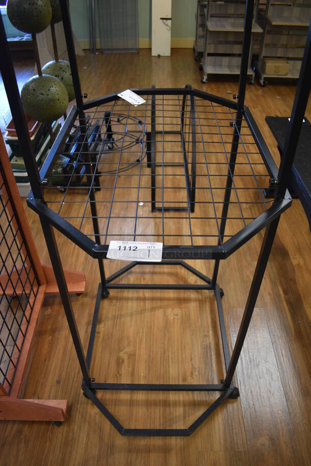 Black Metal Rack on Casters. 35.5x24x74. (garden center) - Image 3 of 4