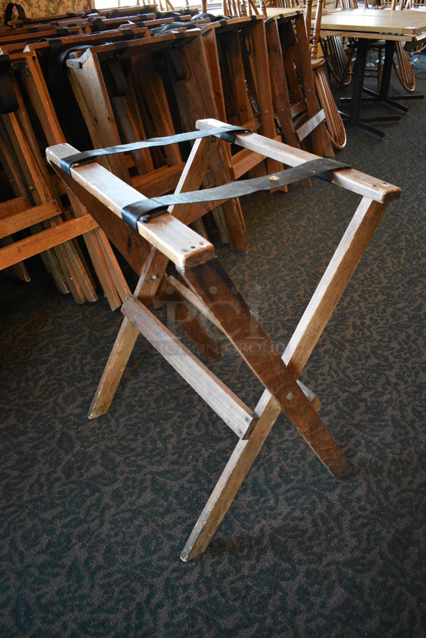 12 Wooden Serving Tray Stands. 22x18x30. 12 Times Your Bid! (main dining room) - Image 2 of 4