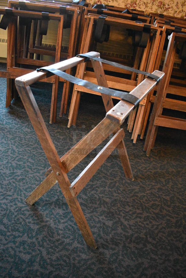 12 Wooden Serving Tray Stands. 22x18x30. 12 Times Your Bid! (main dining room) - Image 3 of 4