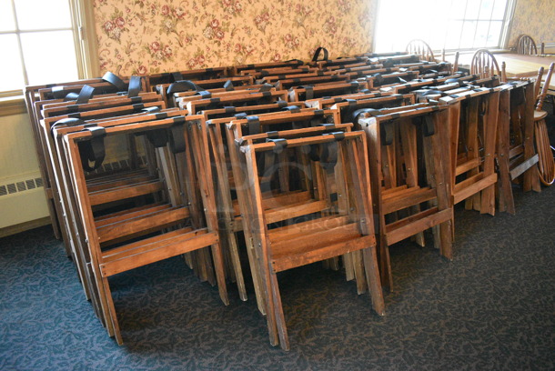 12 Wooden Serving Tray Stands. 22x18x30. 12 Times Your Bid! (main dining room) - Image 4 of 4
