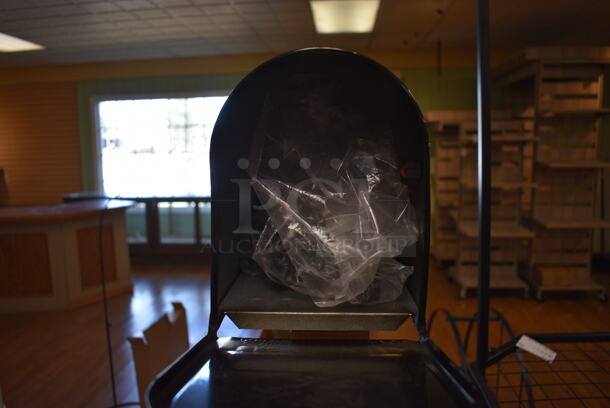 Wooden and Metal Rack w/ Mailbox on Commercial Casters. 27x18x61. (garden center) - Image 3 of 5