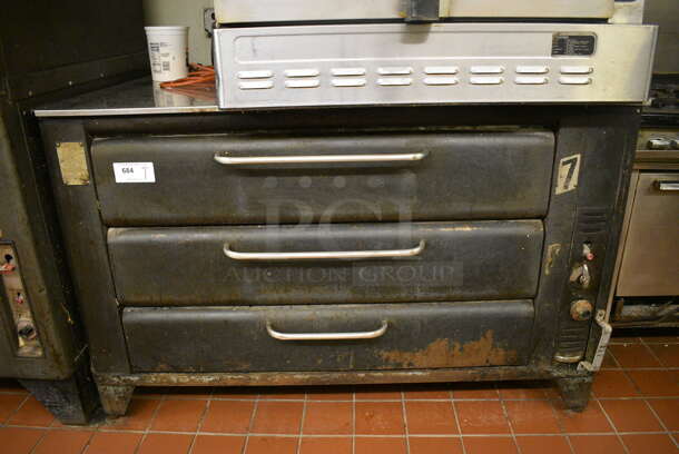 Blodgett Model 981 Metal Commercial Gas Powered Double Deck Pizza Oven. 60x41x38. Unit Was In Working Condition When Restaurant Closed. (bakery kitchen) - Image 1 of 10