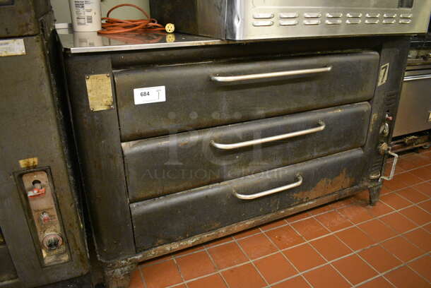 Blodgett Model 981 Metal Commercial Gas Powered Double Deck Pizza Oven. 60x41x38. Unit Was In Working Condition When Restaurant Closed. (bakery kitchen) - Image 2 of 10