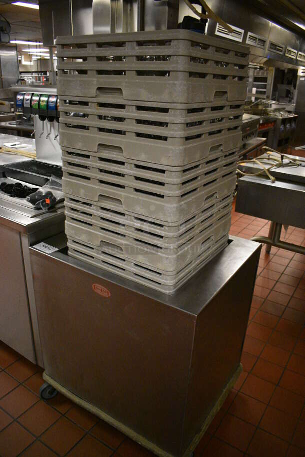 Servolift Stainless Steel Commercial Dish Caddy Return w/ 6 Dish Caddies and Approximately 200 Beverage Glasses on Commercial Casters. 30x25x33. 2.75x2.75x5.5. (kitchen) - Image 2 of 8