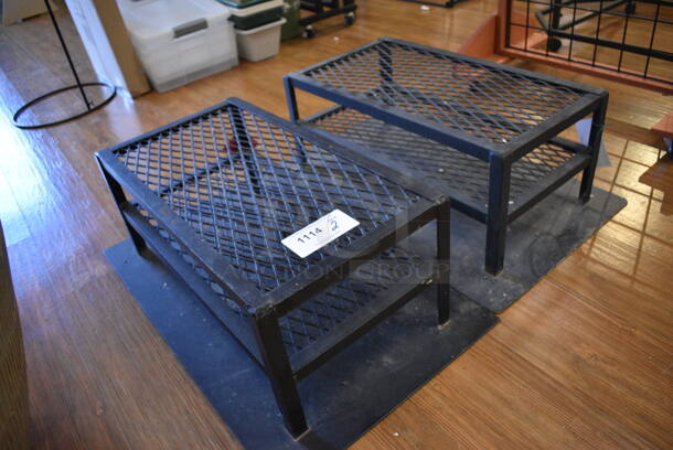 2 Black Metal Mesh Benches. 18.5x30x10. 2 Times Your Bid! (garden center) - Image 2 of 3