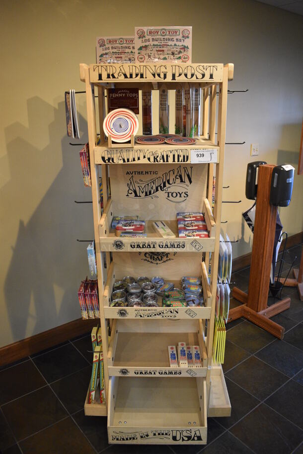 Wooden Rack w/ Contents Including Toys. 30x36x70. (gift shop) - Image 1 of 7