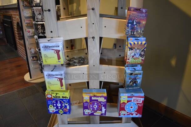 Wooden Rack w/ Contents Including Toys. 30x36x70. (gift shop) - Image 3 of 7