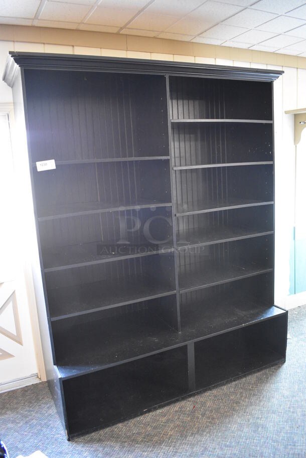 Black Wooden Shelving Unit. 70x27.5x89. (garden center) - Image 2 of 5