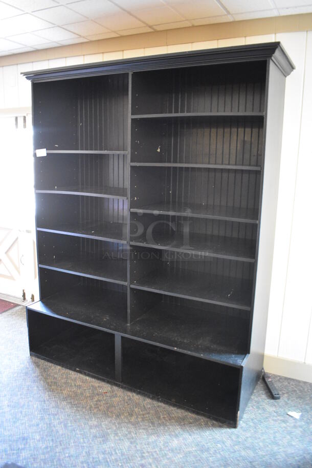 Black Wooden Shelving Unit. 70x27.5x89. (garden center) - Image 3 of 5
