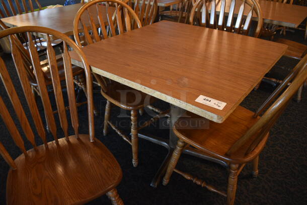4 Wooden Tables w/ 16 Wooden Dining Chairs. 36x36x30. 18x17.5x37.5. 4 Times Your Bid! (main dining room)

 - Image 3 of 6