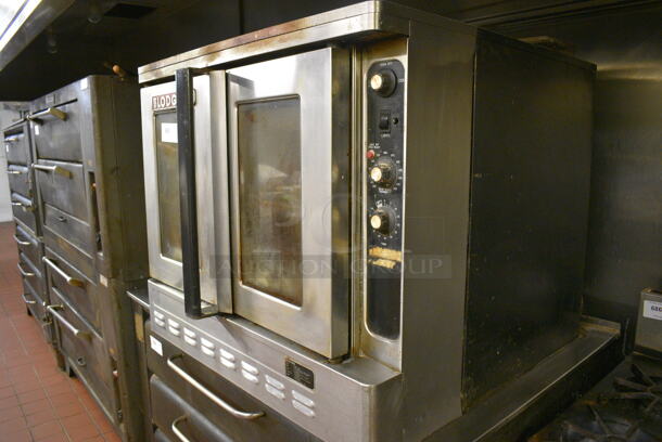 Blodgett Stainless Steel Commercial Natural Gas Powered Full Size Convection Oven w/ View Through Doors, Metal Oven Racks and Thermostatic Controls. 38x39x32. Unit Was In Working Condition When Restaurant Closed. (bakery kitchen) - Image 7 of 7