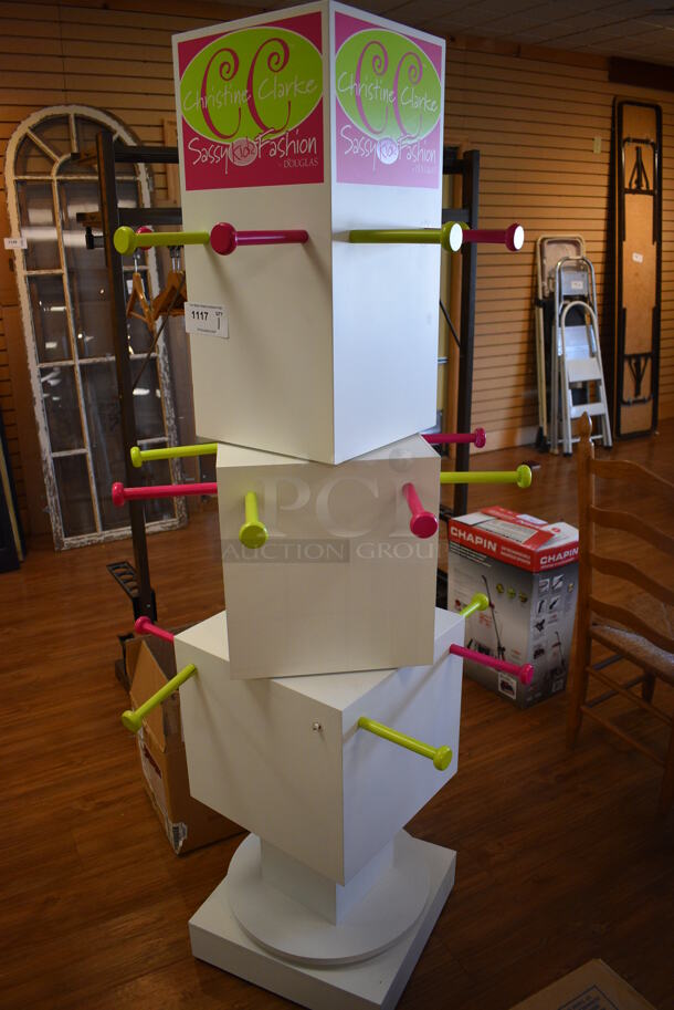 White Floor Style Rack. 29x29x71. (garden center) - Image 2 of 4