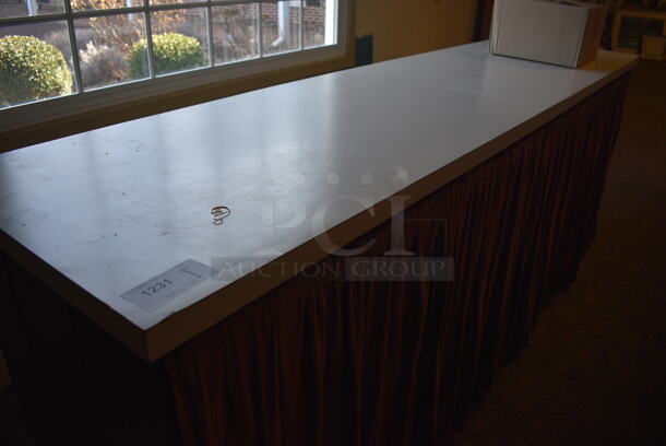 Wood Pattern Counter. BUYER MUST REMOVE. 101.5x25.5x38. (garden center) - Image 3 of 4
