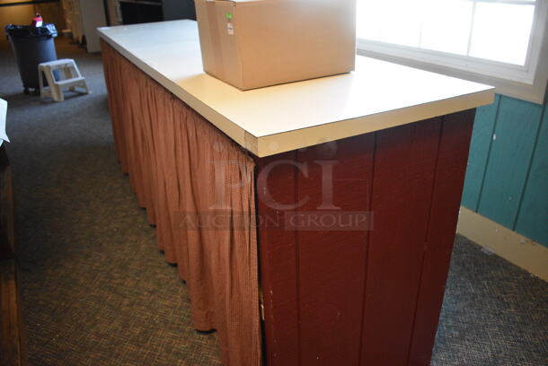 Wood Pattern Counter. BUYER MUST REMOVE. 101.5x25.5x38. (garden center) - Image 4 of 4