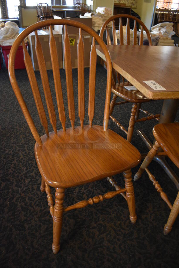 4 Wooden Tables w/ 16 Wooden Dining Chairs. 36x36x30. 18x17.5x37.5. 4 Times Your Bid! (main dining room)

 - Image 2 of 4