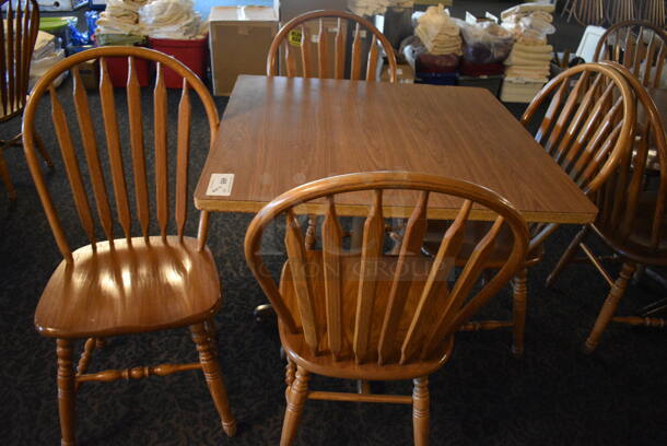 4 Wooden Tables w/ 16 Wooden Dining Chairs. 36x36x30. 18x17.5x37.5. 4 Times Your Bid! (main dining room)

 - Image 3 of 4